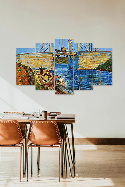 Manzara Retro 5 Parçalı Mdf Tablo 60 x 100