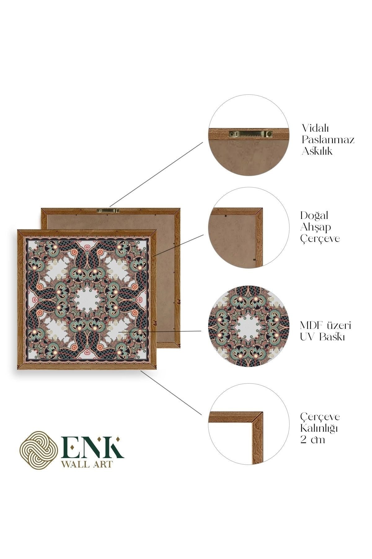 Motif Ahşap Çerçeveli Tablo 50 x 50