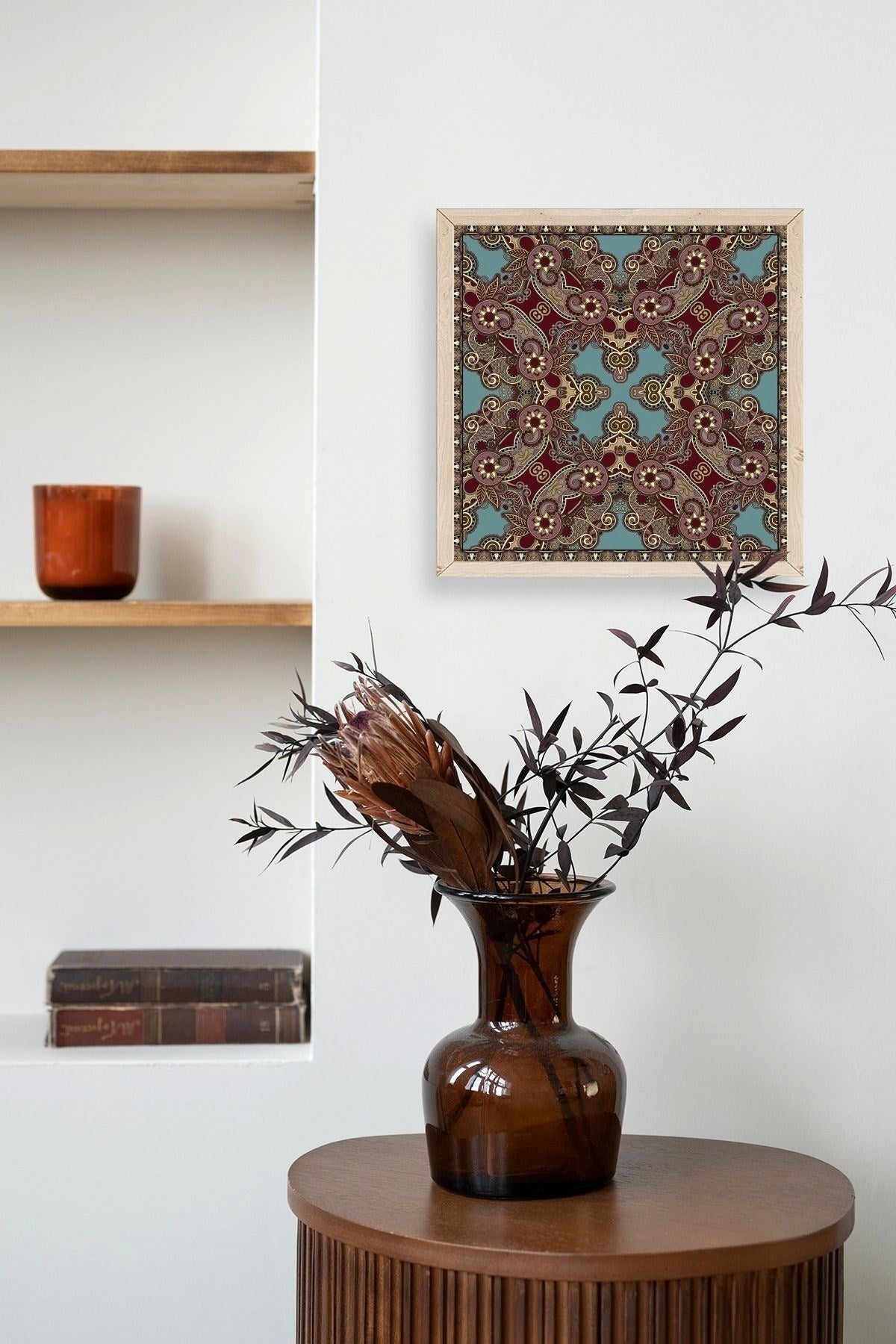 Desen Ahşap Çerçeveli Tablo 50 x 50