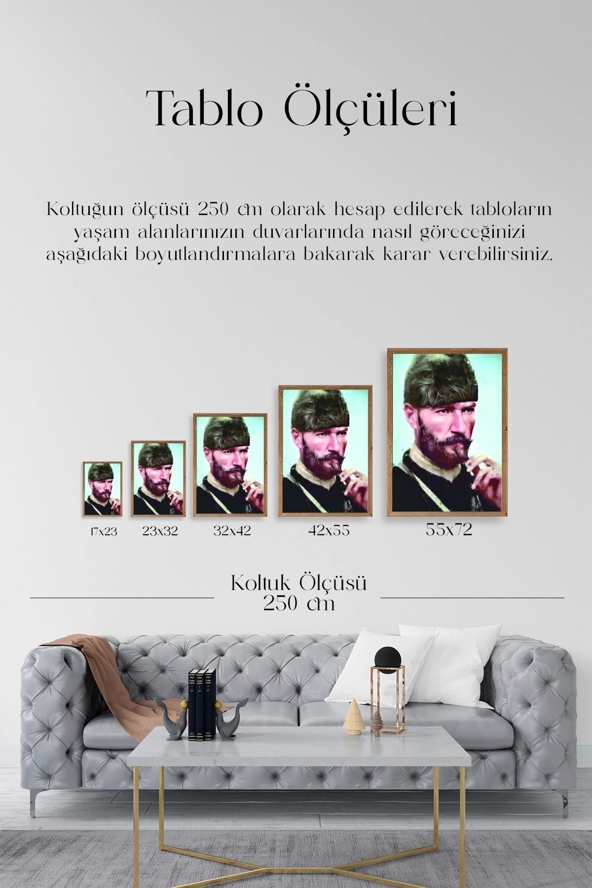 Atatürk Ahşap Çerçeveli Tablo 50 x 70