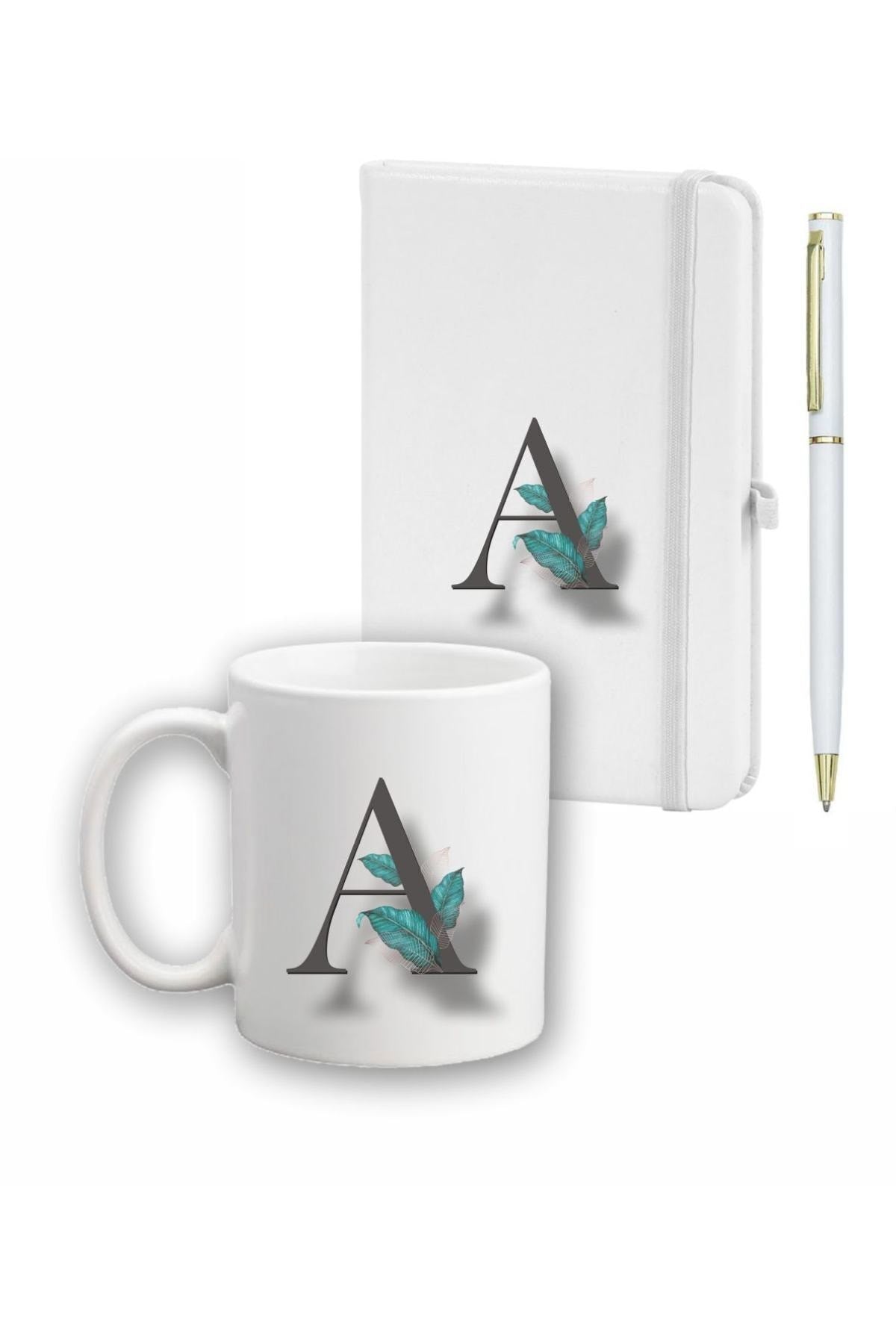 Yaprak Desen Ajanda, Kupa Ve Kalem Seti