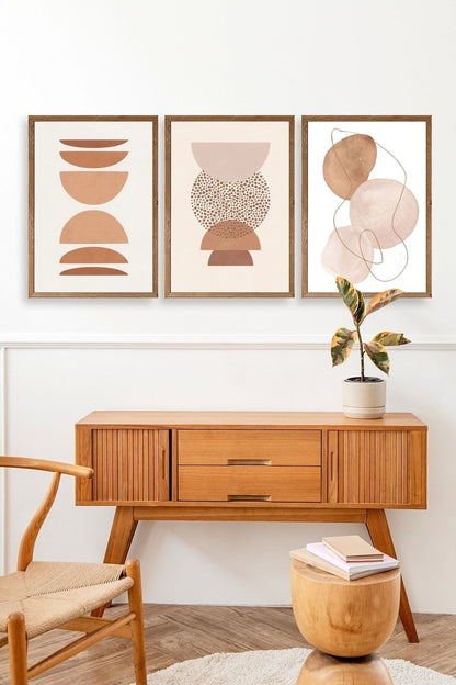 Modern Üçlü Ahşap Çerçeveli Tablo 30 x 40