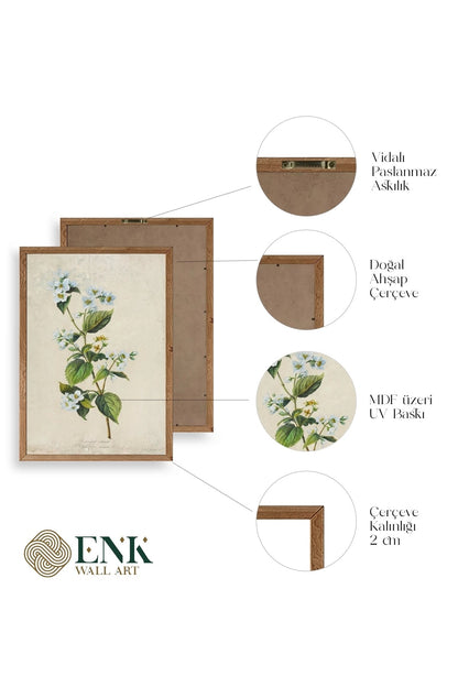 Çiçek Ahşap Çerçeveli Tablo 17 x 23