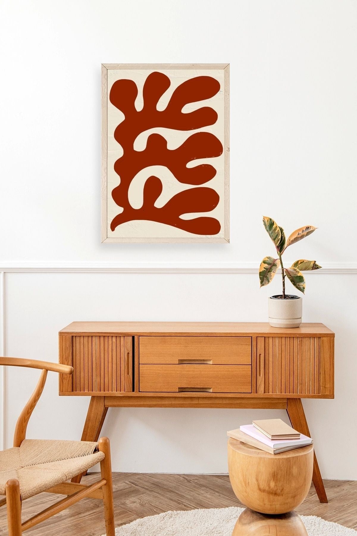 Soyut Ahşap Çerçeveli Tablo 30 x 42