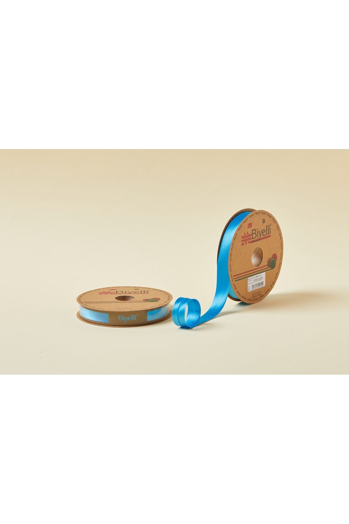 Biye Saten Katlı 015 Turkuaz 2 cm 25 Metre %100 Polyester