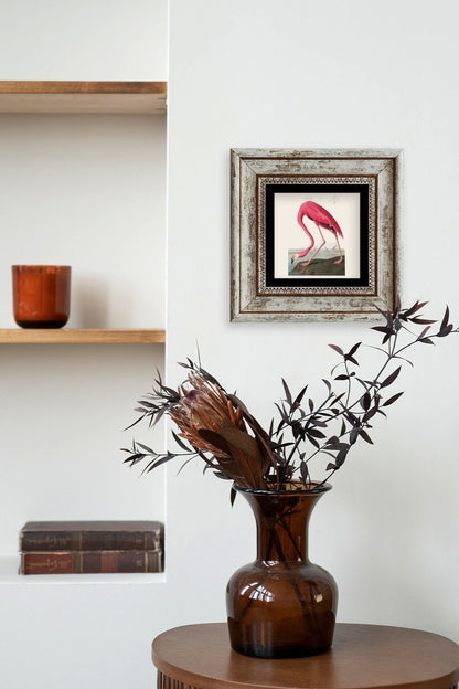 Flamingo Çerçeveli Taş Tablo 20 cm