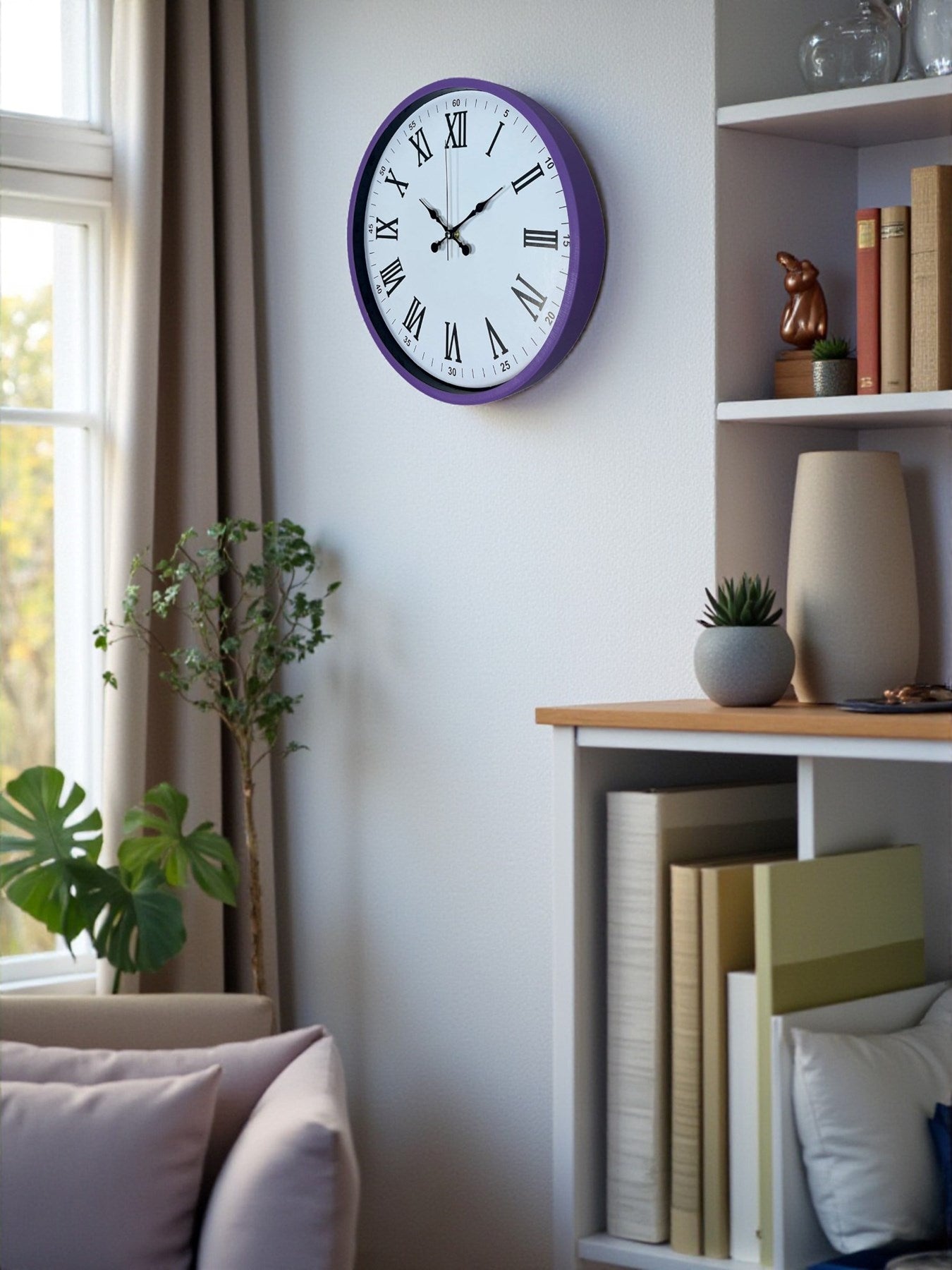 Zentime 36 Cm Mor Dekoratif Duvar Saati