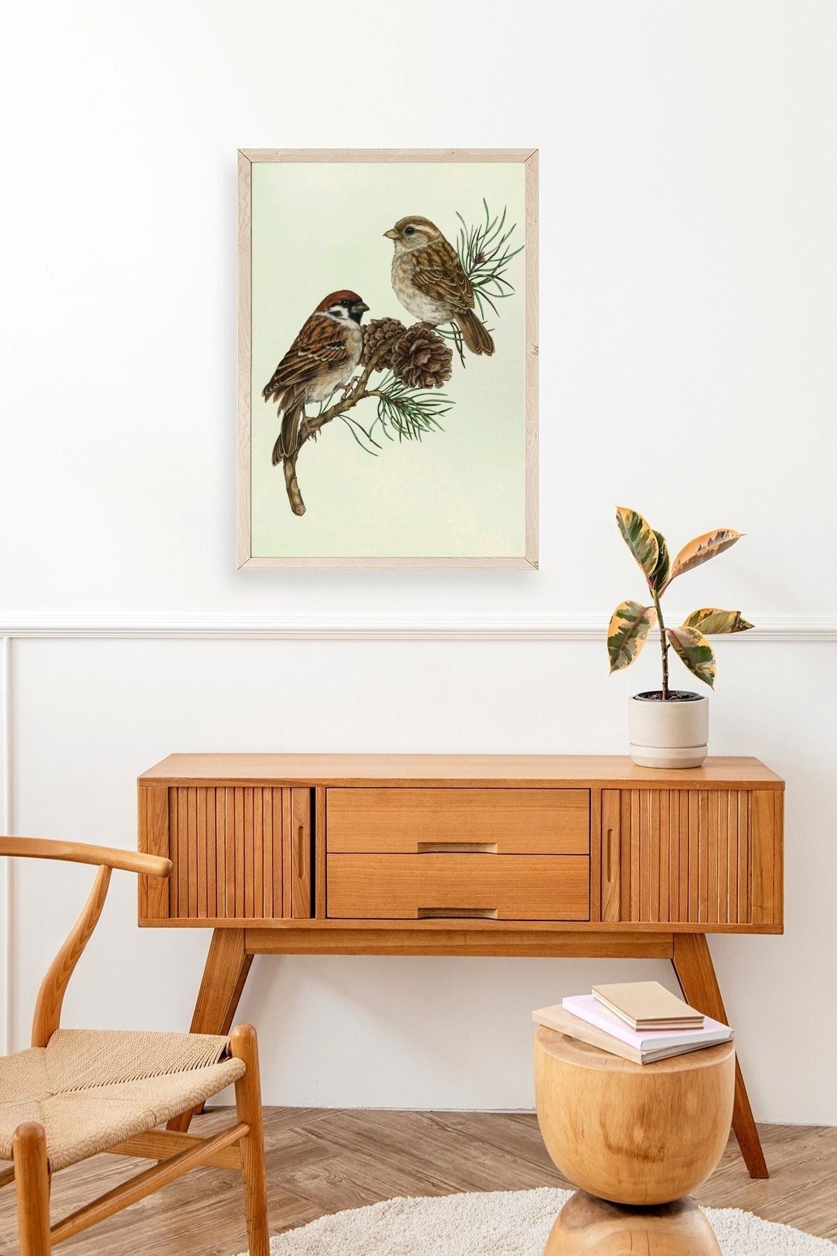 Kuş Ahşap Çerçeveli Tablo 23 x 30