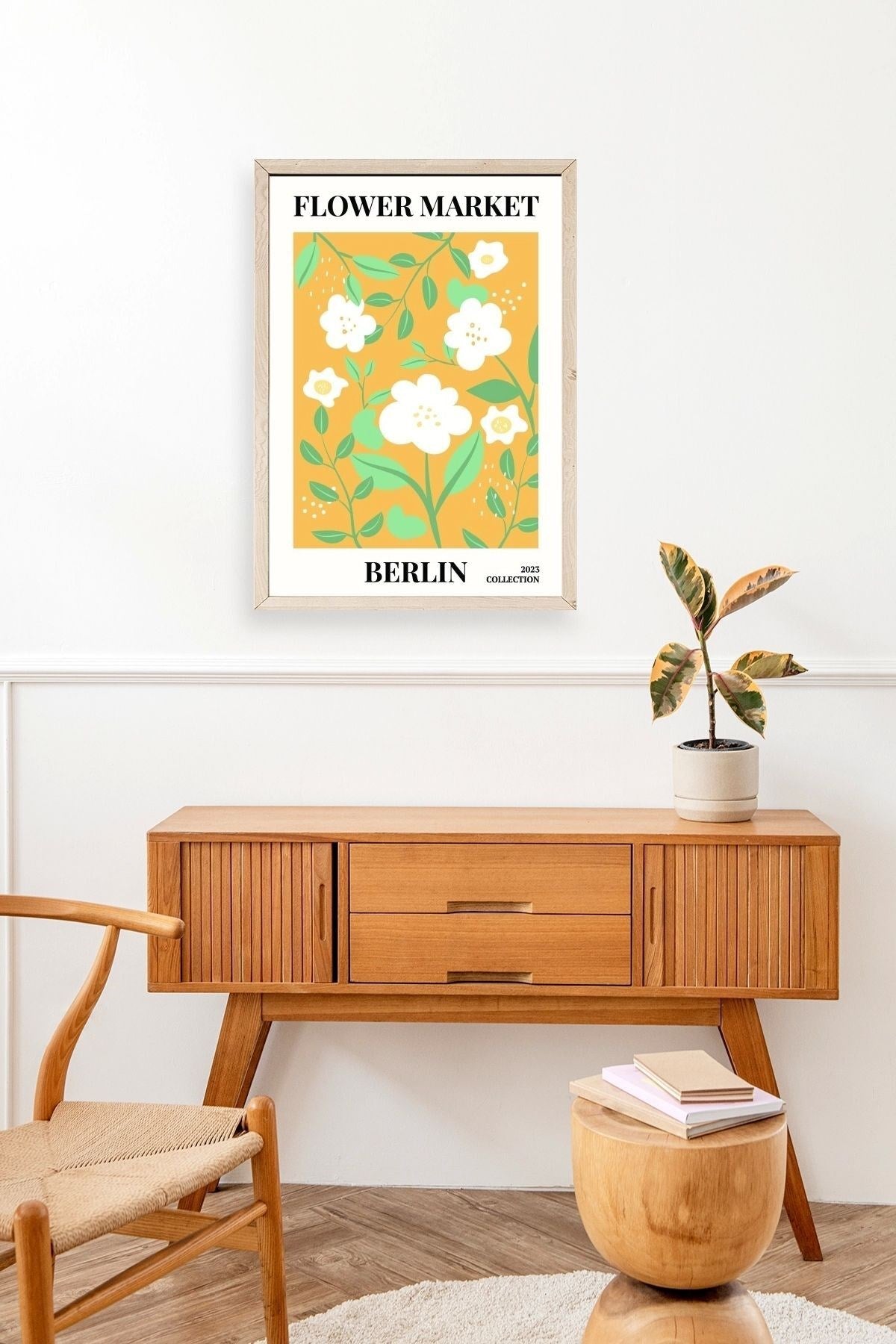 Çiçek Ahşap Çerçeveli Tablo 50 x 70