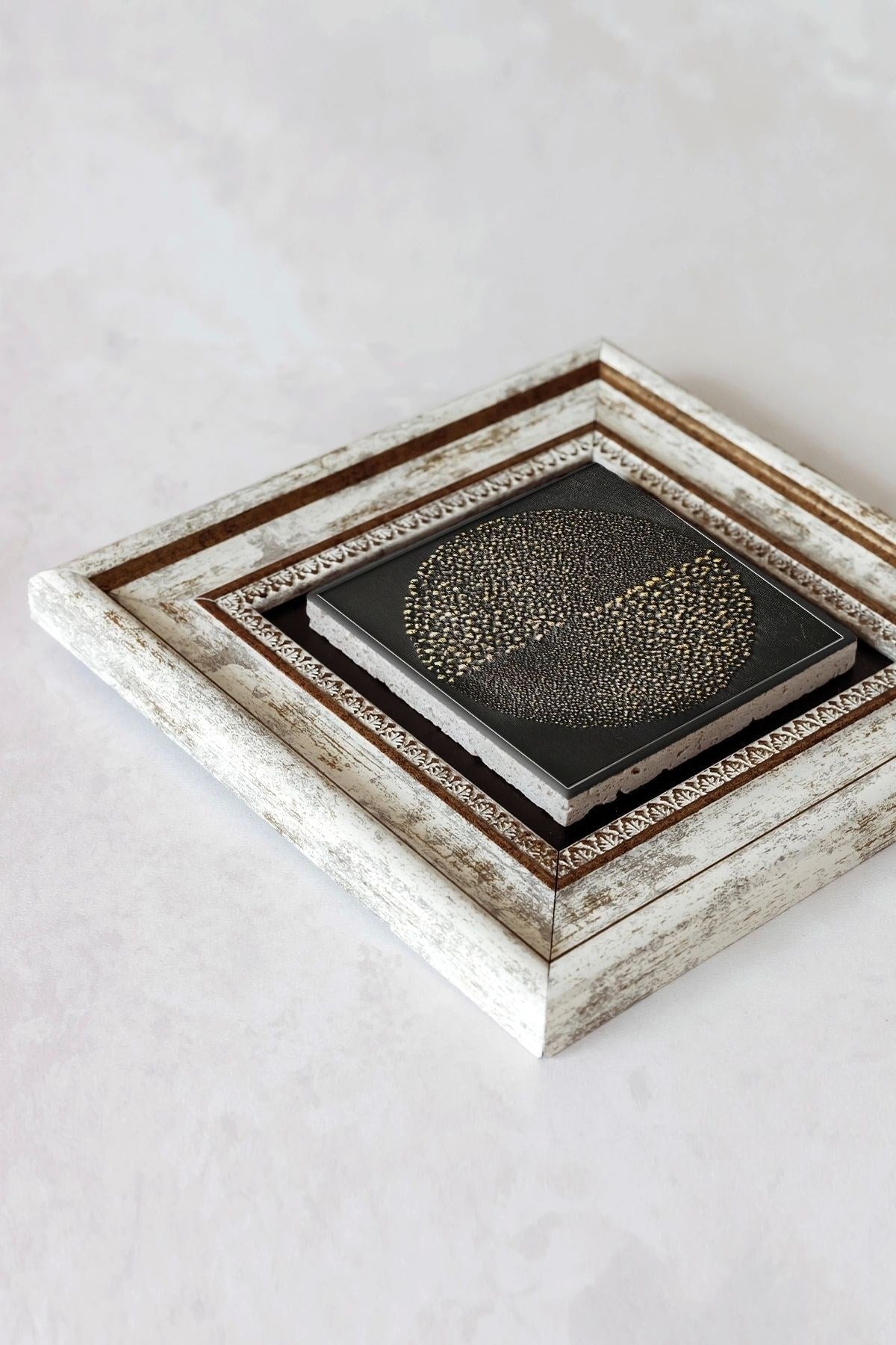 Çerçeveli Taş Tablo , Çerçeveli Taş Duvar Dekoru-enkcrcvtbl-00180 20 cm