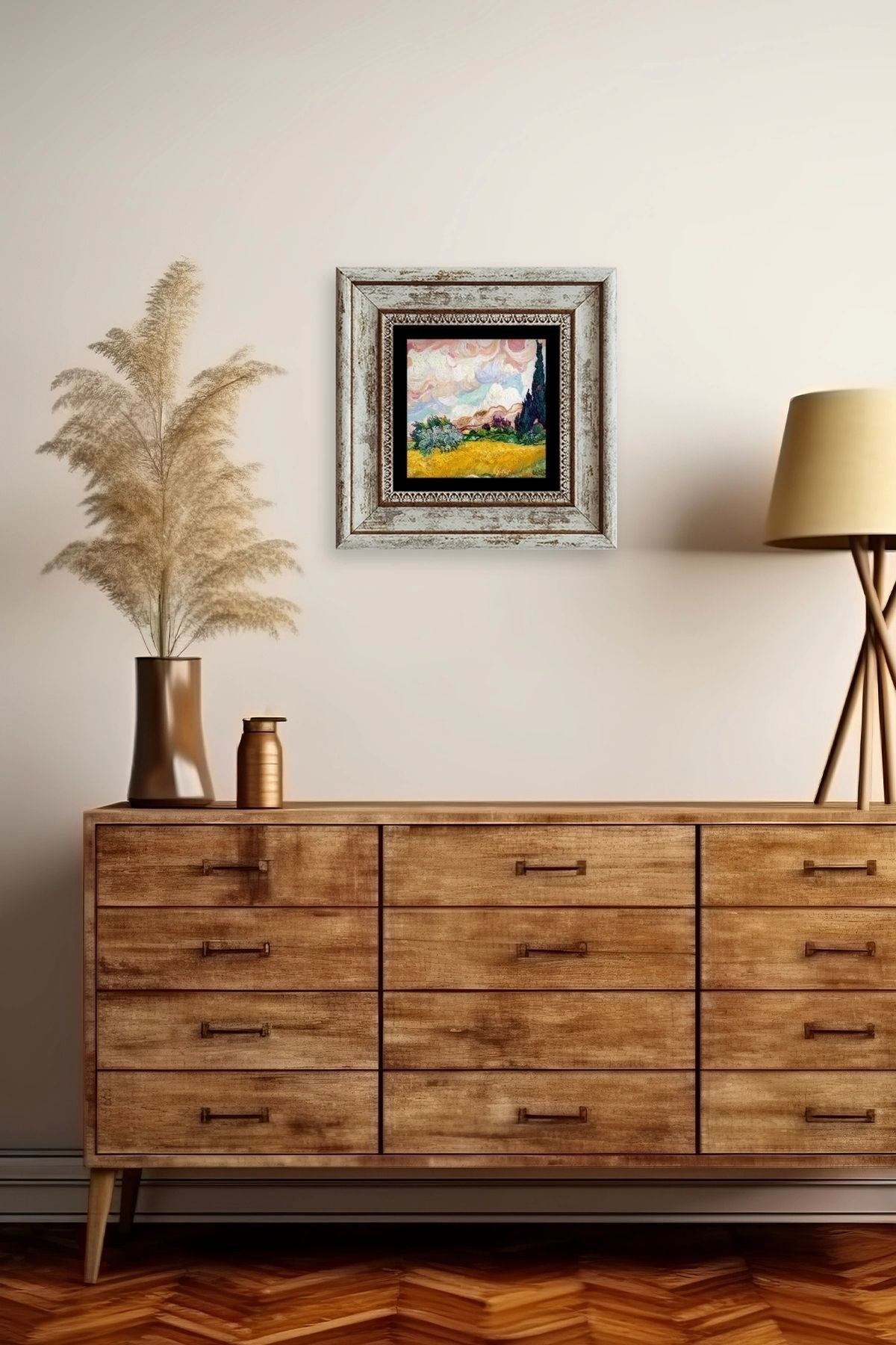 Van Gogh Çerçeveli Taş Tablo 20 cm