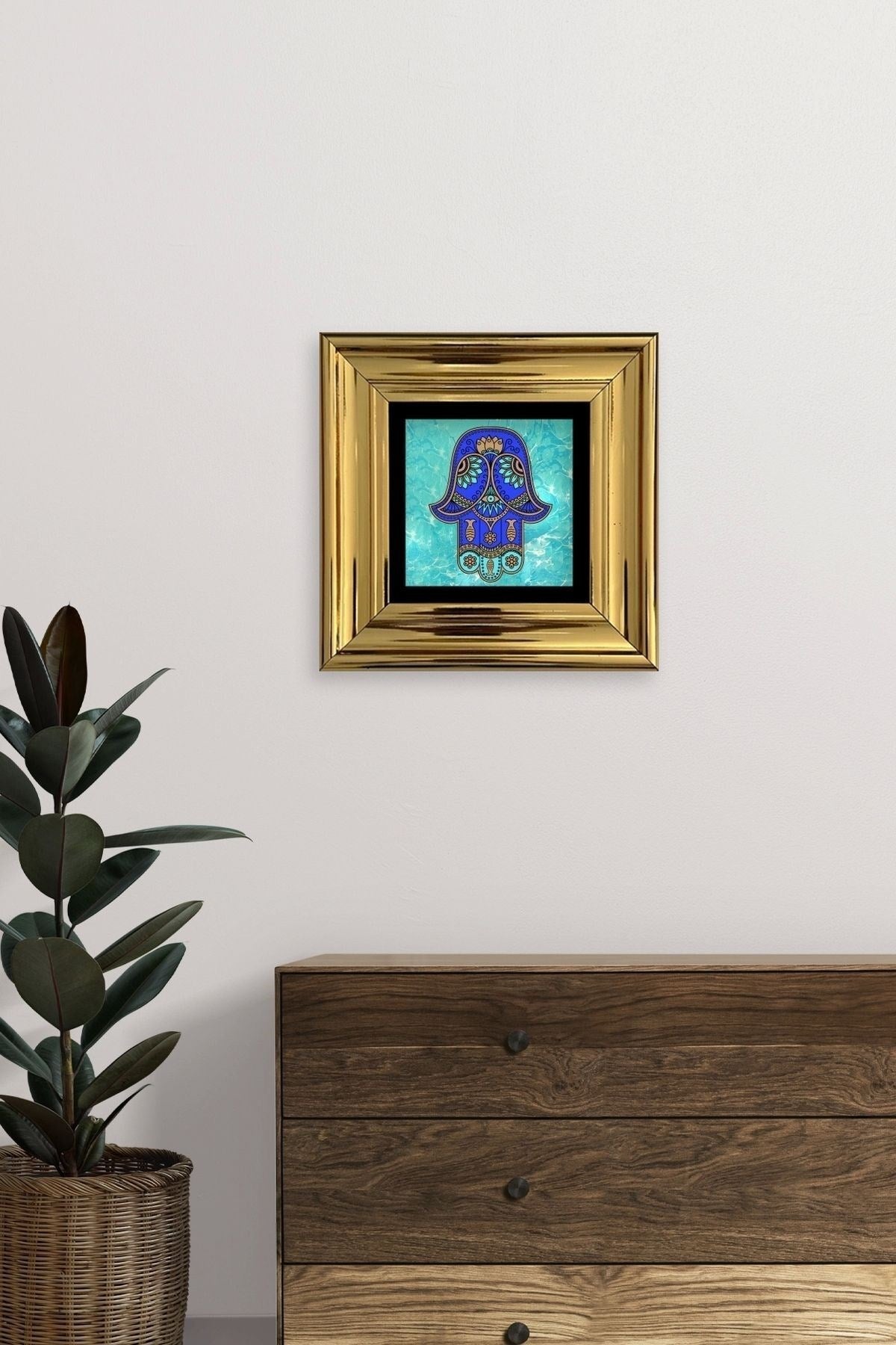 Fatma Ana Eli Çerçeveli Taş Tablo 20 cm