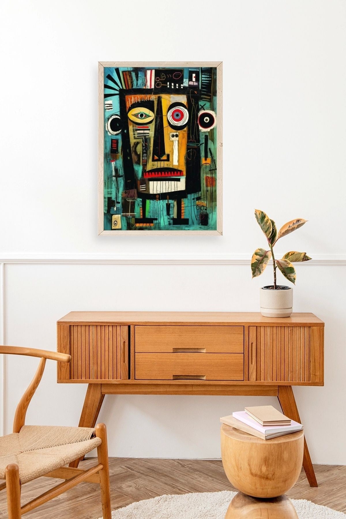 Soyut Ahşap Çerçeveli Tablo 30 x 42