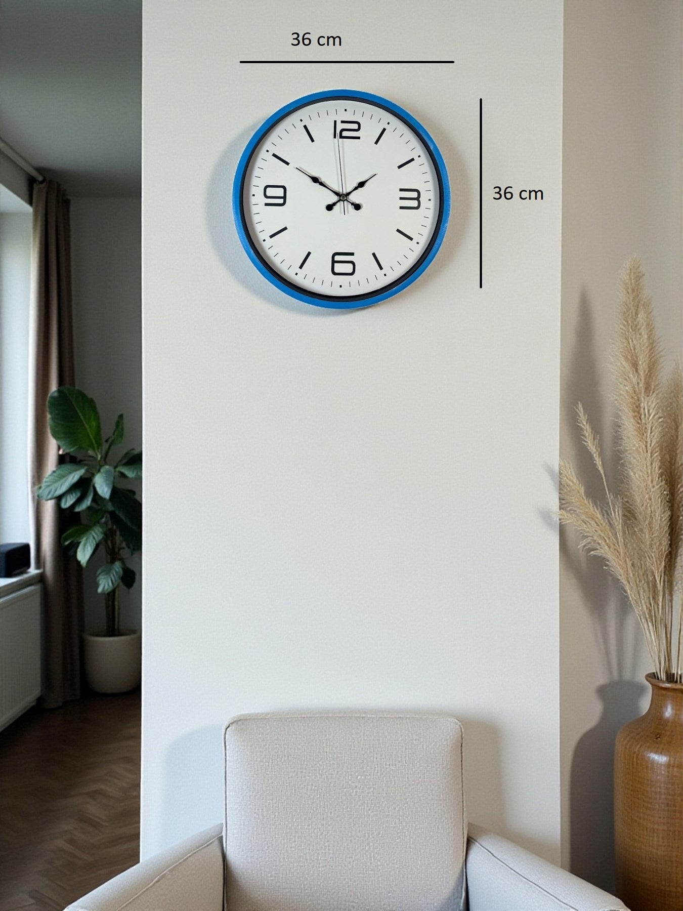 Zentime 36 Cm Mavi Dekoratid Duvar Saati