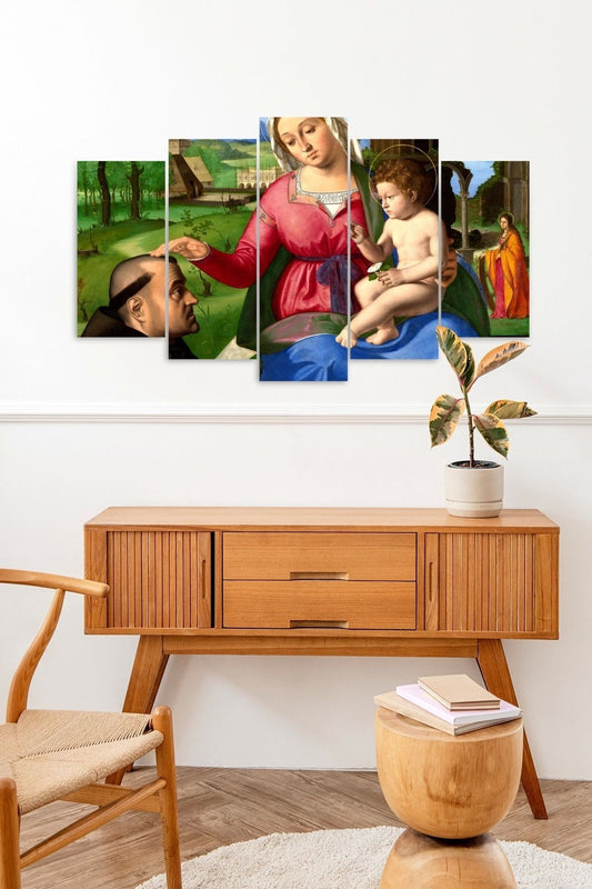 Anne ve Bebek 5 Parçalı Mdf Tablo 60 x 100