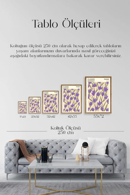 Çiçek Ahşap Çerçeveli Tablo 17 x 23