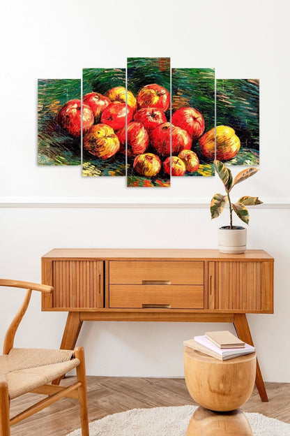 Meyveler Retro 5 Parçalı Mdf Tablo 60 x 100