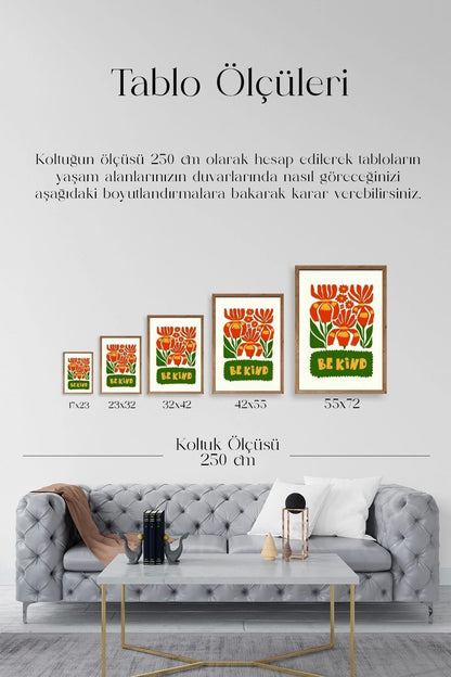Motto Ahşap Çerçeveli Tablo 23 x 30