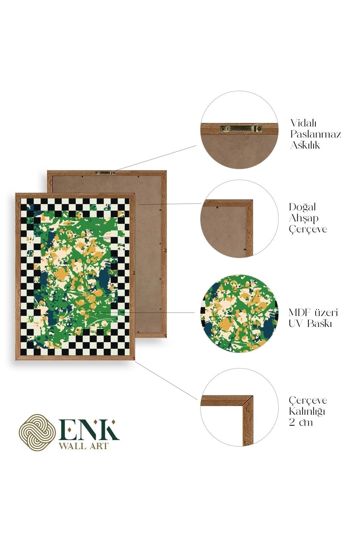 Desen Ahşap Çerçeveli Tablo 30 x 42