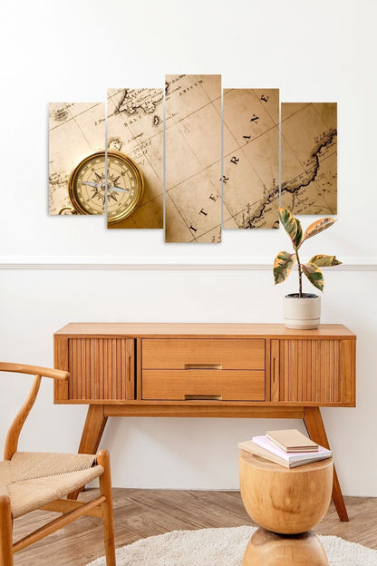 Puslu Kıtalar 5 Parçalı Mdf Tablo 60 x 100