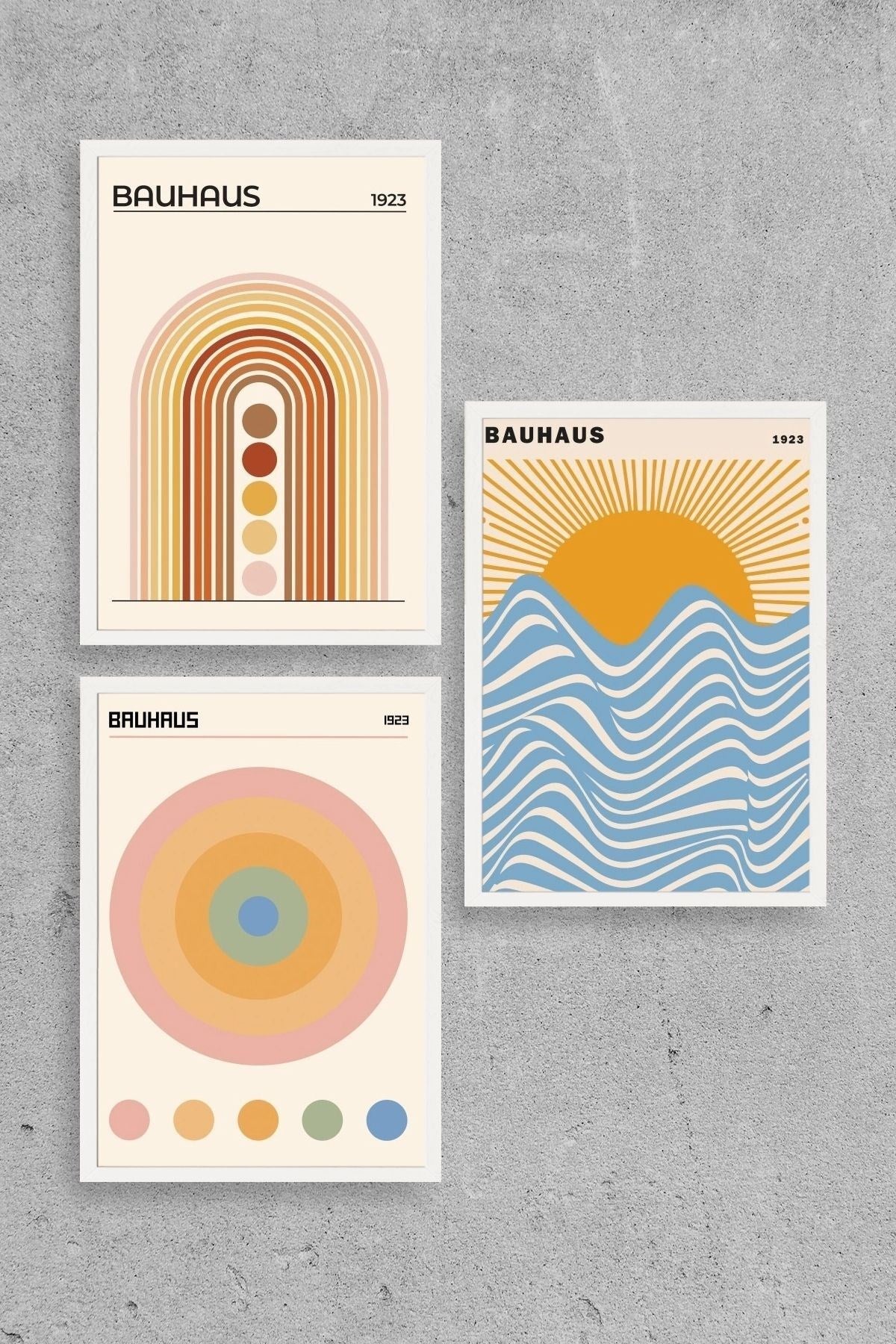 Bauhaus Üçlü Ahşap Çerçeveli Tablo 40 x 60