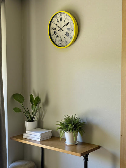 Zentime 36 Cm Sarı Dekoratif Duvar Saati