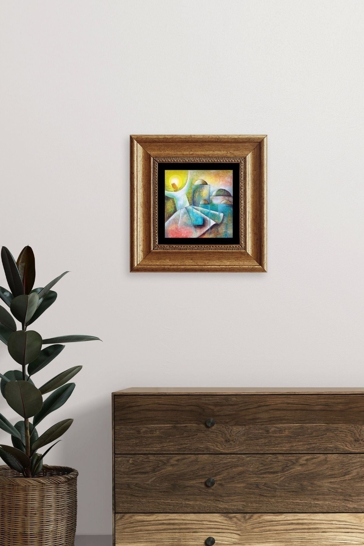 Semazen Mevlevi Çerçeveli Taş Tablo 20 cm