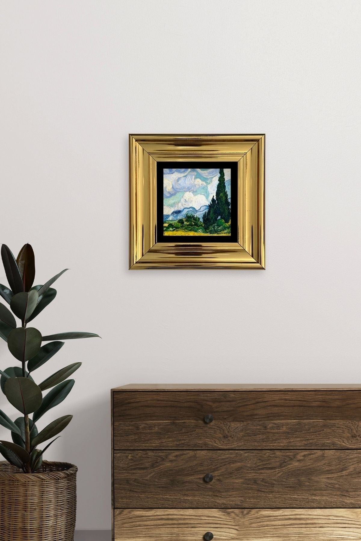 Van Gogh Çerçeveli Taş Tablo 20 cm