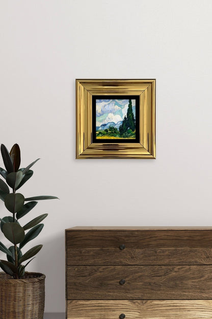 Van Gogh Çerçeveli Taş Tablo 20 cm