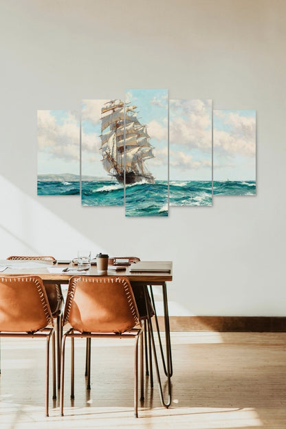 Deniz Manzarası 5 Parçalı Mdf Tablo 60 x 100