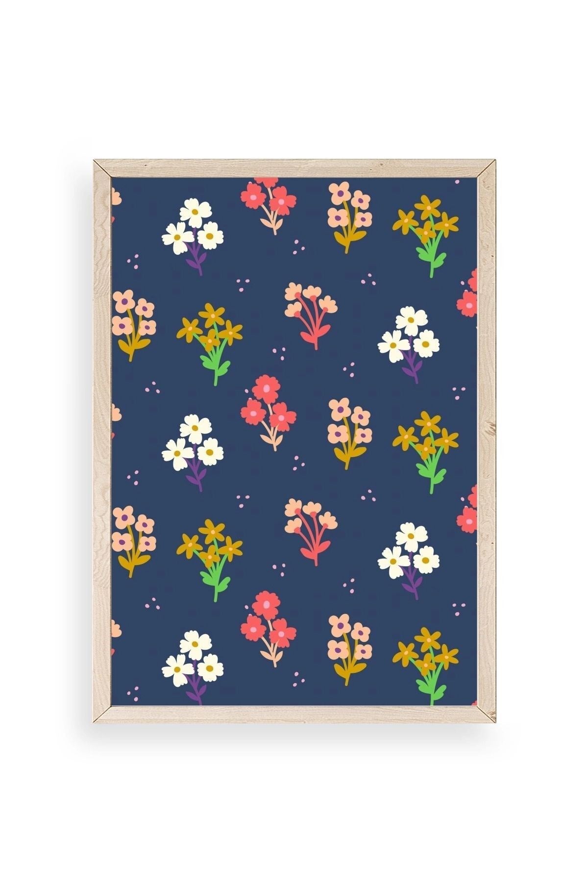 Çiçek Ahşap Çerçeveli Tablo 50 x 70