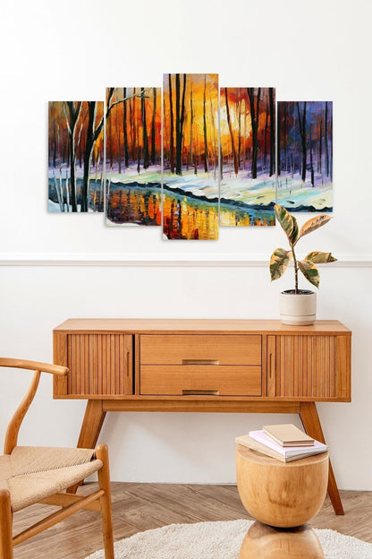 Deniz Manzarası 5 Parçalı Mdf Tablo 60 x 100