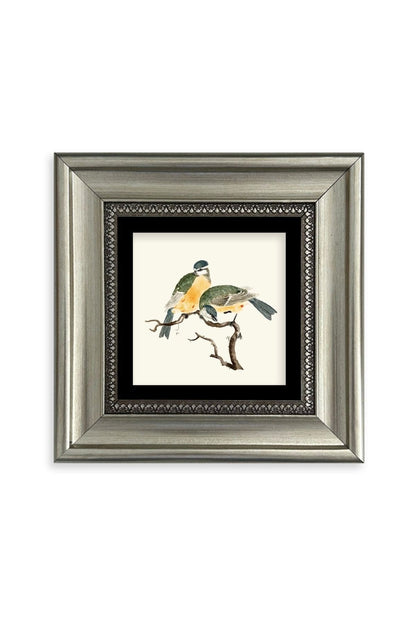 Dalda İki Kuş Çerçeveli Taş Tablo 20 cm