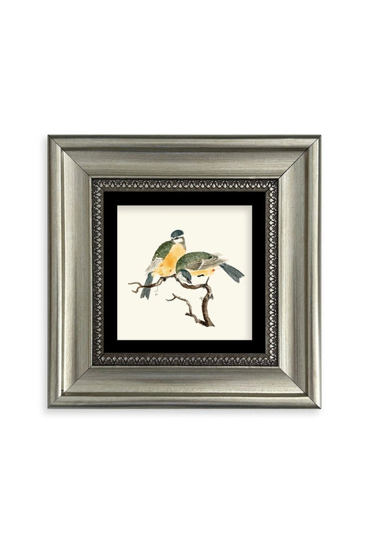 Dalda İki Kuş Çerçeveli Taş Tablo 20 cm