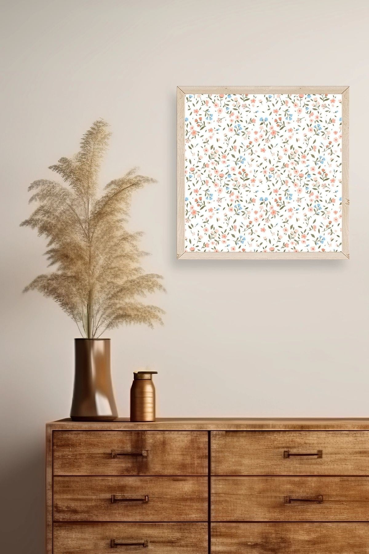 Çiçek Ahşap Çerçeveli Tablo 23 x 23