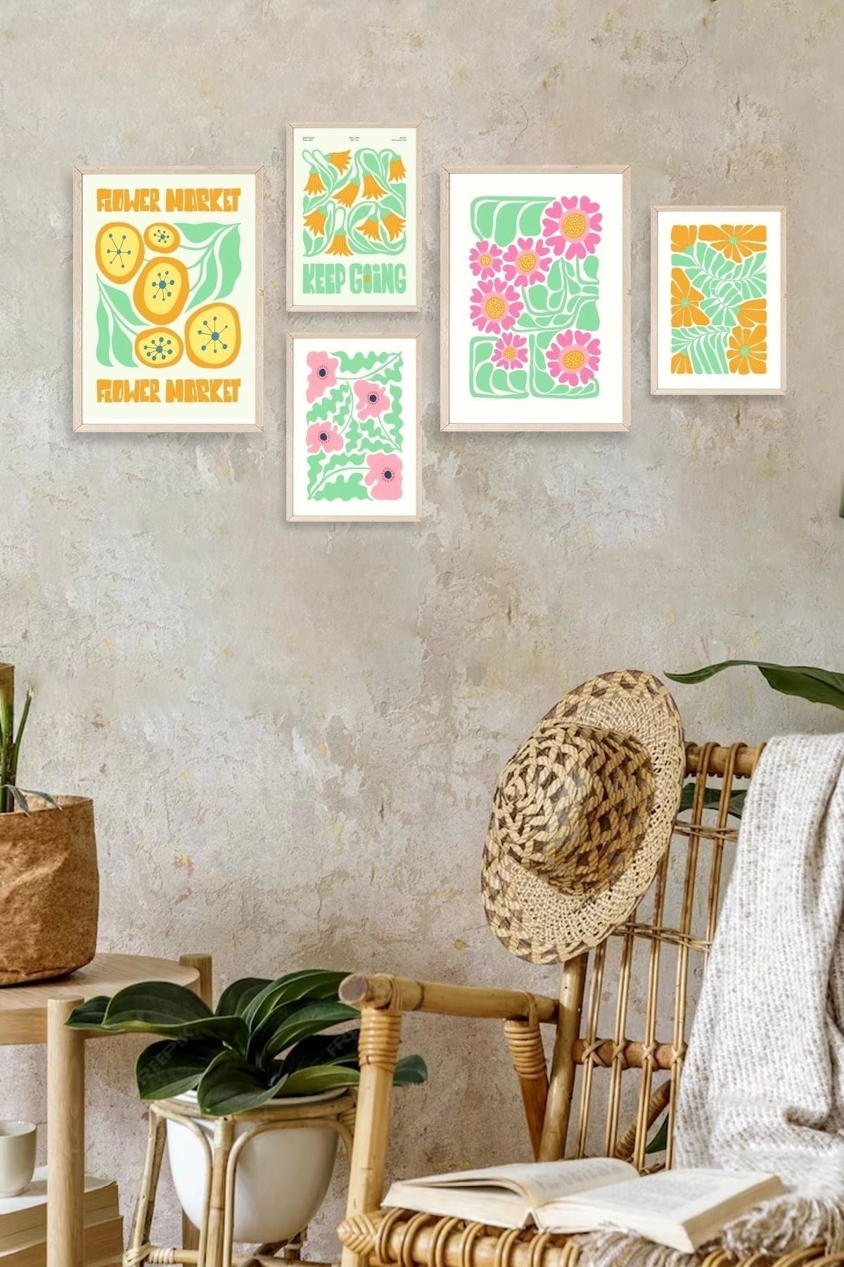 Flower Market 5'li Tablo 30 x 40