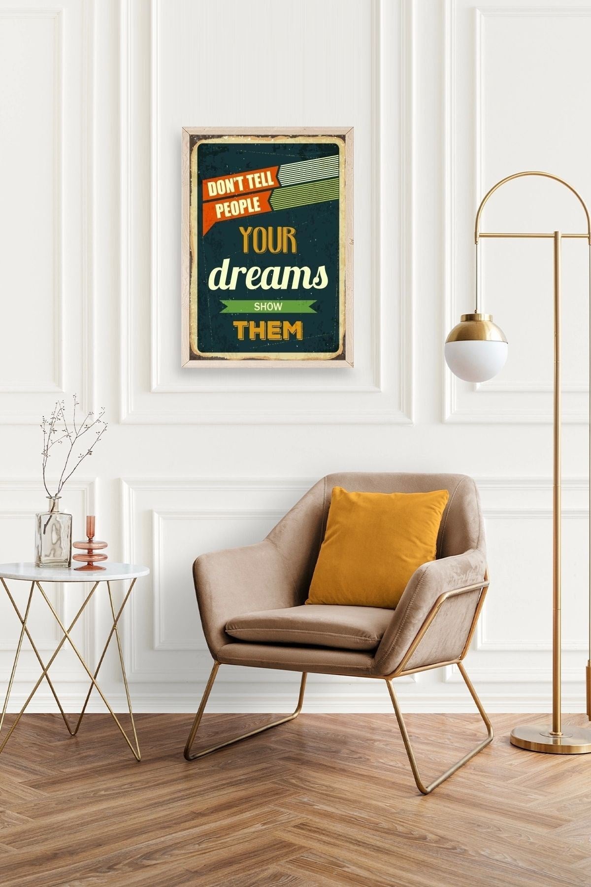 Motto Ahşap Çerçeveli Tablo 17 x 23