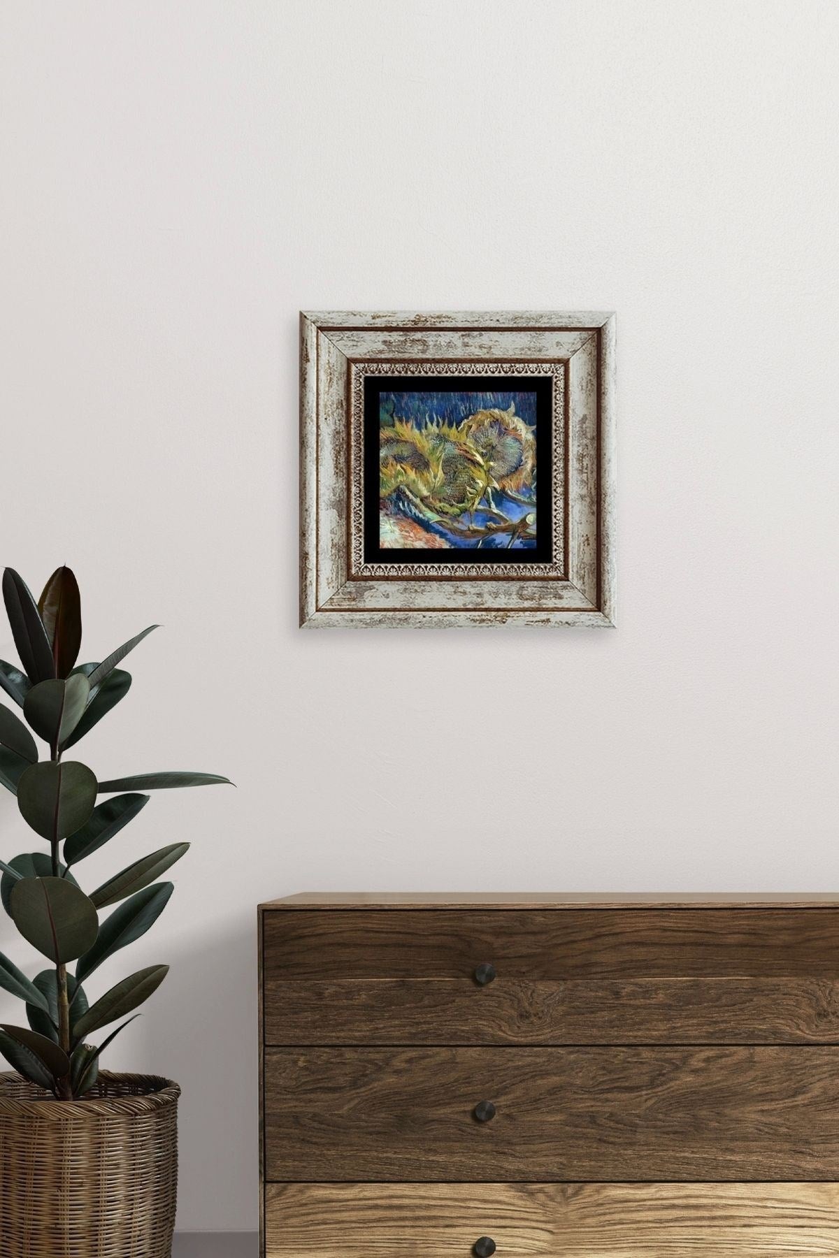 Van Gogh Çerçeveli Taş Tablo 20 cm