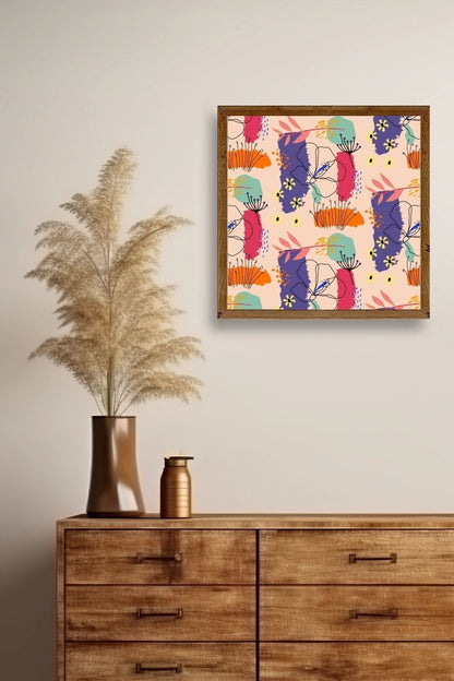 Modern Ahşap Çerçeveli Tablo 50 x 50