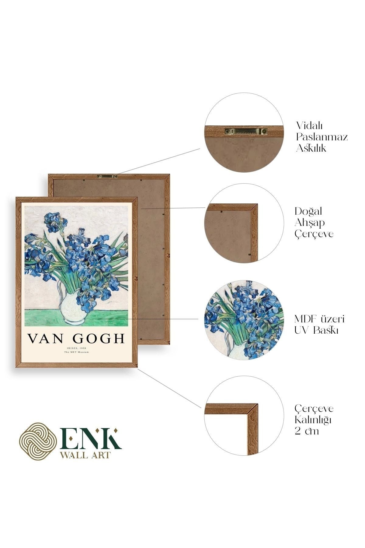 Van Gogh Ahşap Çerçeveli Tablo 50 x 70