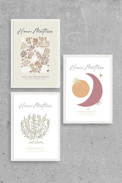 Matisse Üçlü Ahşap Çerçeveli Tablo 50 x 70