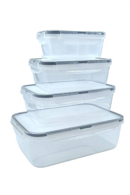 BUFFER® 4lü İç İçe Sızdırmaz Contalı Kilitli Kapaklı Plastik Erzak Saklama Kapları LC315