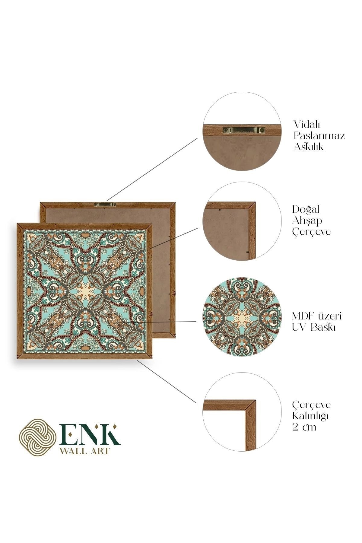 Motif Ahşap Çerçeveli Tablo 23 x 23