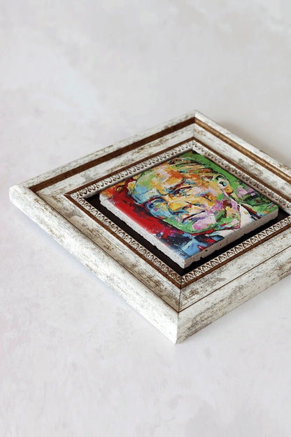 Atatürk Çerçeveli Taş Tablo , Çerçeveli Taş Duvar Dekoru-enkcrcvtbl-00173 20 cm