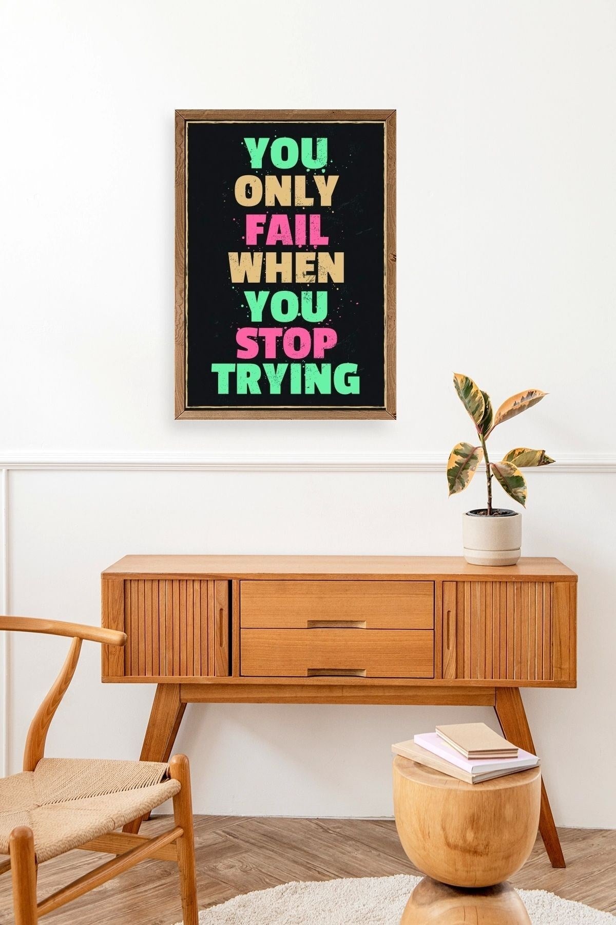 Motto Ahşap Çerçeveli Tablo 50 x 70