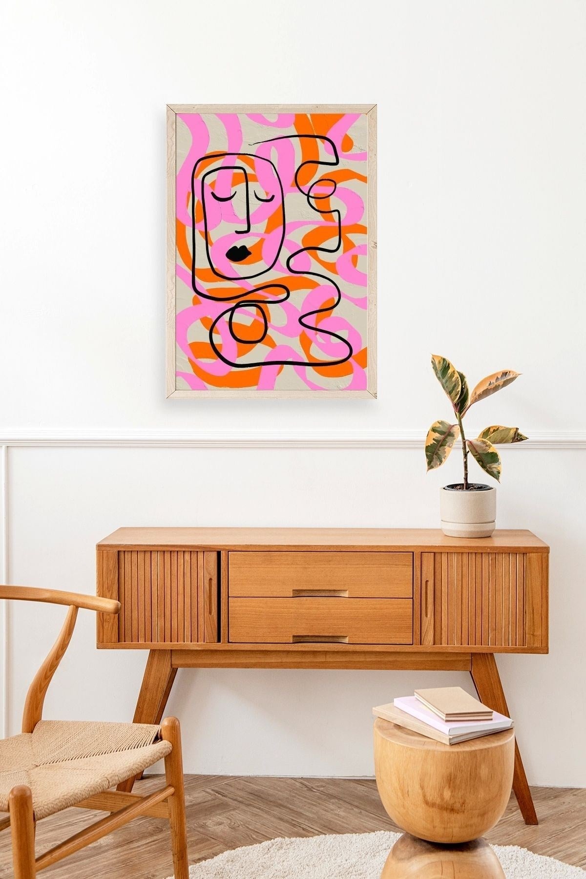 Soyut Ahşap Çerçeveli Tablo 23 x 30