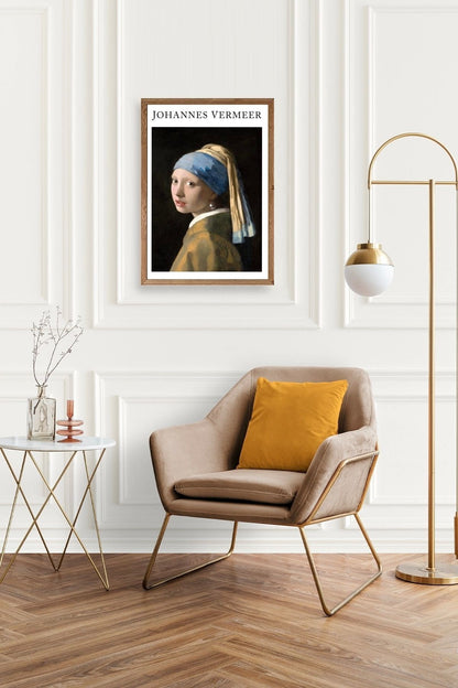 İnci Küpeli Kız Ahşap Çerçeveli Tablo 17 x 23