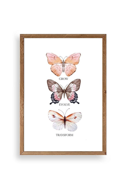 Kelebekler Ahşap Çerçeveli Tablo 50 x 70