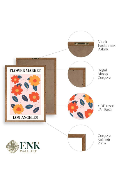 Çiçek Ahşap Çerçeveli Tablo 23 x 30