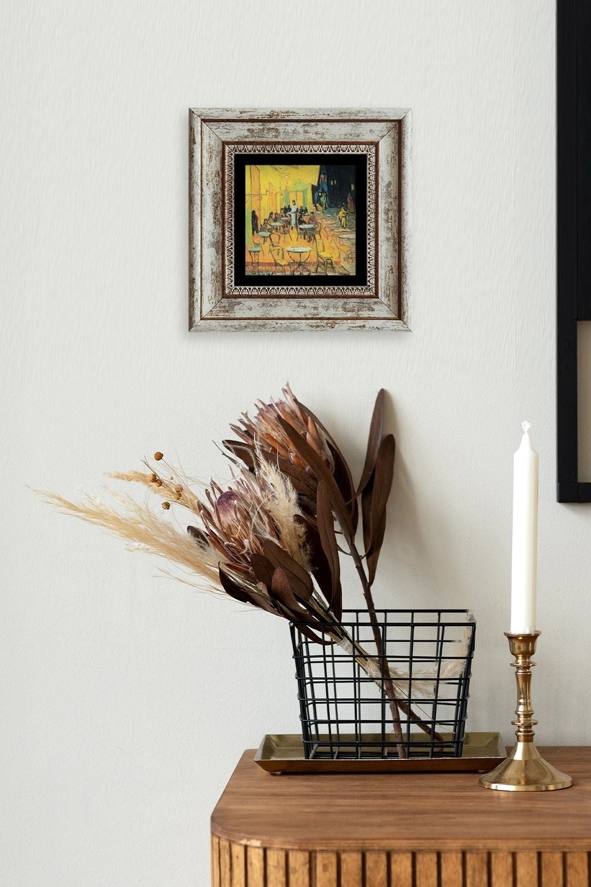 Kafe Çerçeveli Taş Tablo 20 cm